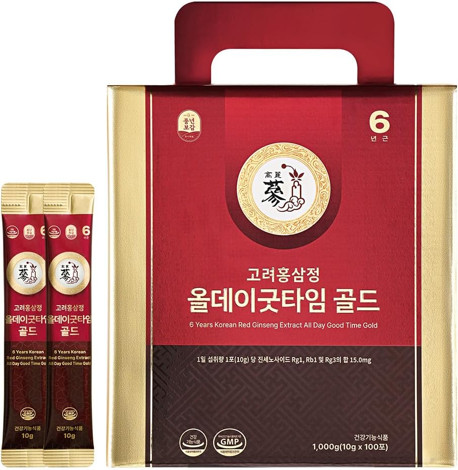 6-Year Korean Red Ginseng Shot Gold | 100 Packets