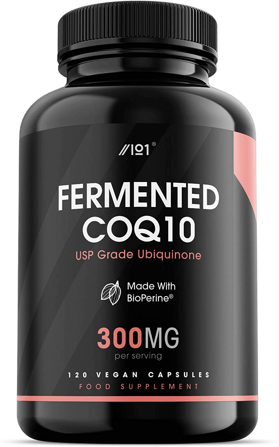 Alpha01 Fermented CoQ10 with BioPerine® – 300mg – USP Grade Ubiquinone – Naturally Fermented Co Enzyme Q10, 120 Vegan Capsules – No Additives — Non-GMO. كيو 10 المخمر العضوى مع الفلفل الأسود 300 مجم للكبسولة ، أنزيم كيو 10 المخمر بشكل طبيعى بدون إضافات ، 120 كبسولة نباتية