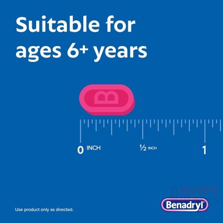 Benadryl Ultratabs Allergy Medicine, 25 mg Diphenhydramine HCl Antihistamine Tablets For Cold & Allergy Relief of Symptoms Like Sneezing, Runny Nose, Itchy Eyes & Throat, Hay Fever, 100 Tablets - الصورة 18