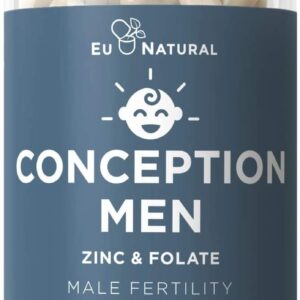 Eu Natural Conception Men Fertility Vitamins – Male Optimal Count, Motility Strength, Healthy Volume Production – Zinc, Folate, Ashwagandha Pills – 60 Vegetarian Soft Capsules فيتامينات الخصوبة للرجال ، مع الزنك وحمض الفوليك والأشواجندا ، لزيادة الخصوبة ، و تحسين الصحة الإنجابية ، 60 كبسولة نباتية