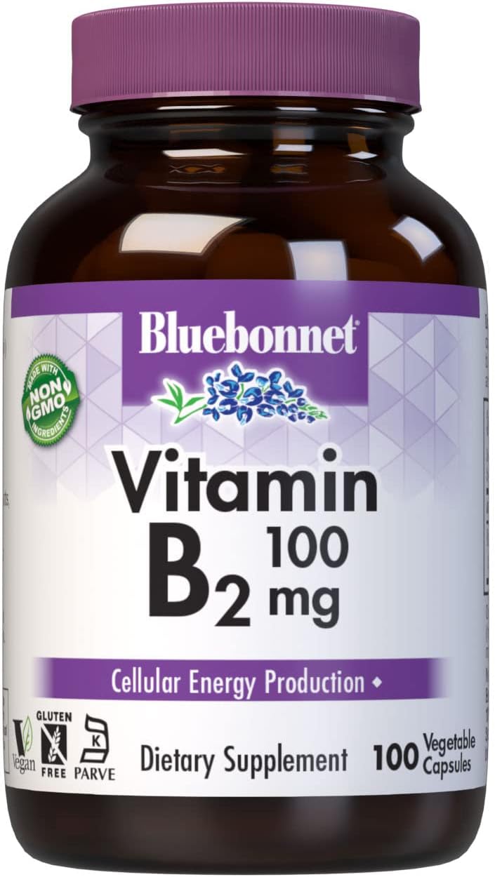 Bluebonnet Nutrition Vitamin B2 100 mg |100 Capsules