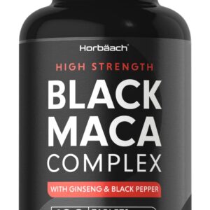 Black Maca Complex 6000mg | 180 Vegan Tablets | 100% Peruvian Black Maca, Maca Root Extract, Panax Ginseng & Black Pepper | Non-GMO, Gluten Free Supplement (6 Months Supply)