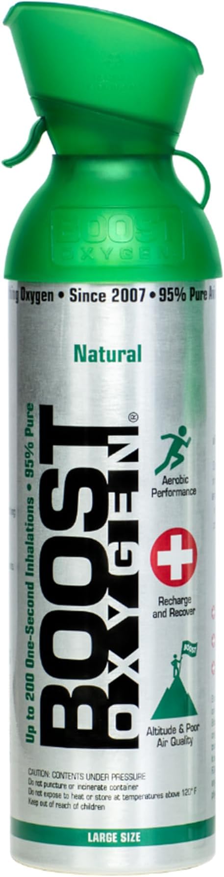Boost Oxygen Large Natural Aroma 10 Liter Canister | Respiratory Support for Aerobic Recovery, Altitude, Performance and Health (1 Pack)