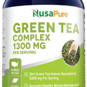 Green Tea Complex 1300mg 180 Veggie Caps (Non-GMO & Gluten-Free) with Green Coffee Bean, Caffeine, Raspberry Ketone, Garcinia نوسابيور 180 مجم من جرين تي كومبليكس، (خالٍ من العناصر المعدلة وراثيًا والغلوتين) مع حبوب القهوة الخضراء والكافيين والكيتون توت العليق والغرسنية