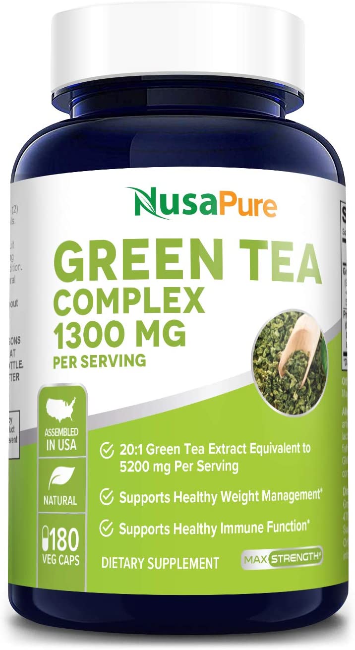 Green Tea Complex 1300mg 180 Veggie Caps (Non-GMO & Gluten-Free) with Green Coffee Bean, Caffeine, Raspberry Ketone, Garcinia نوسابيور 180 مجم من جرين تي كومبليكس، (خالٍ من العناصر المعدلة وراثيًا والغلوتين) مع حبوب القهوة الخضراء والكافيين والكيتون توت العليق والغرسنية