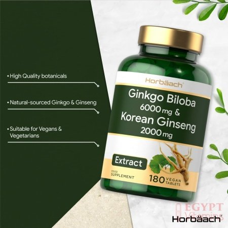 Ginkgo Biloba 6000mg & Korean Panax Ginseng 2000mg | 180 Vegan Tablets | High Strength | Non-GMO, Gluten Free Supplement | No Artificial Preservatives - الصورة 21