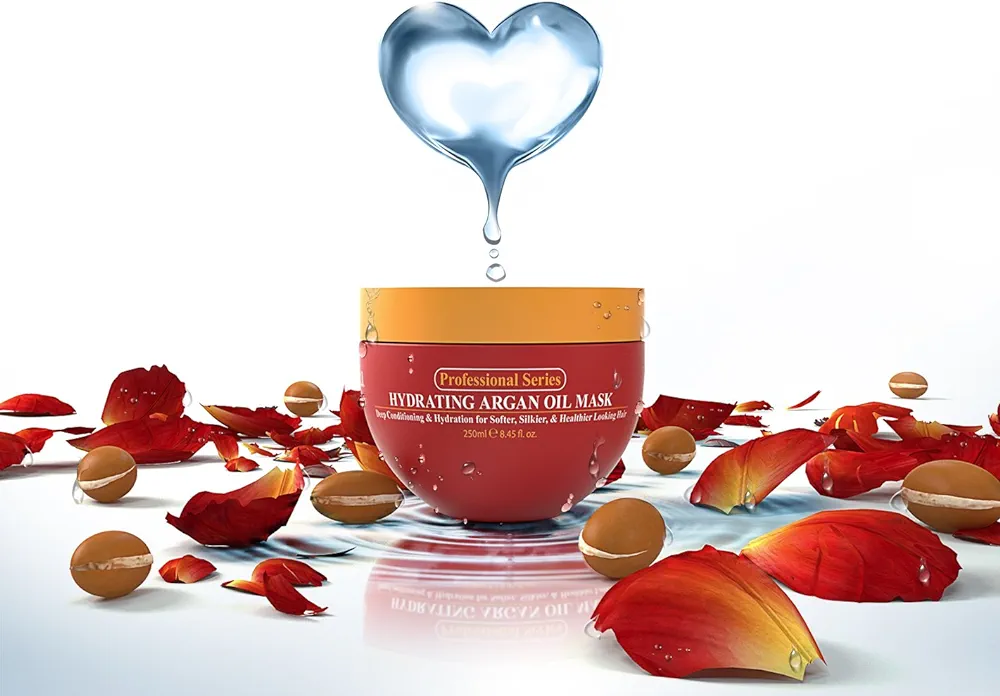 Arvazallia Hydrating Argan Oil Hair Mask and Deep Conditioner for Dry or Damaged Hair – 8.45 Ozماسك وبلسم للشعر بزيت الارجان المرطب لإصلاح الشعر التالف والجاف - الصورة 2