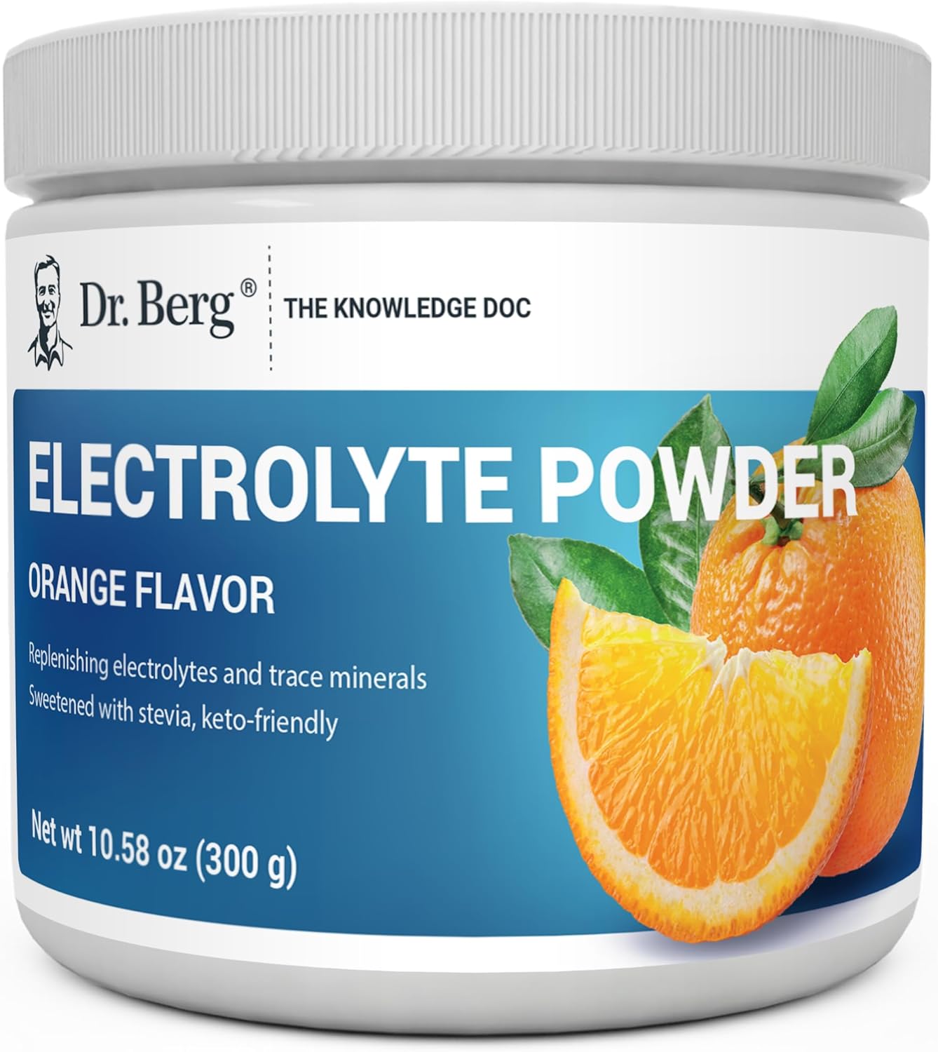 Dr. Berg Keto Electrolyte Powder Orange | Zero Sugar Hydration | 50 Servings