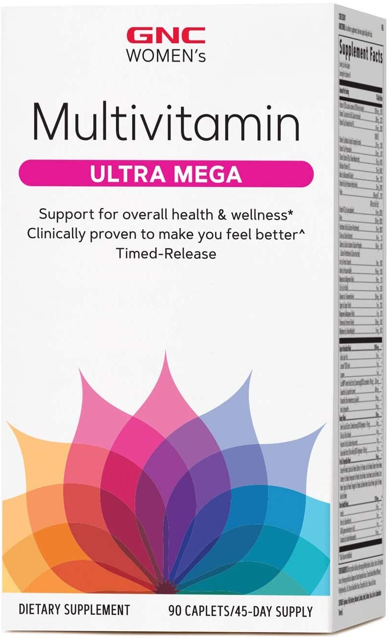 GNC Ultra Mega Multivitamin for Women, 90 Capsules, Supports General Health and Well-being in Women الترا ميجا فيتامينات متعددة لتحسين الصحة العامة للنساء ، 90 كبسولة - الصورة 3