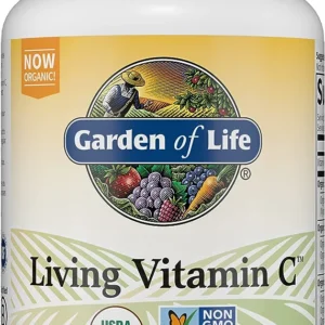 Garden of Life Vitamin C for Adults with Antioxidants & Citrus Bioflavonoids – Now Certified Organic – Living Vitamin C, Non-GMO Whole Food Vegetarian Nutritional Supplement, 60 Count (30 Day Supply)
