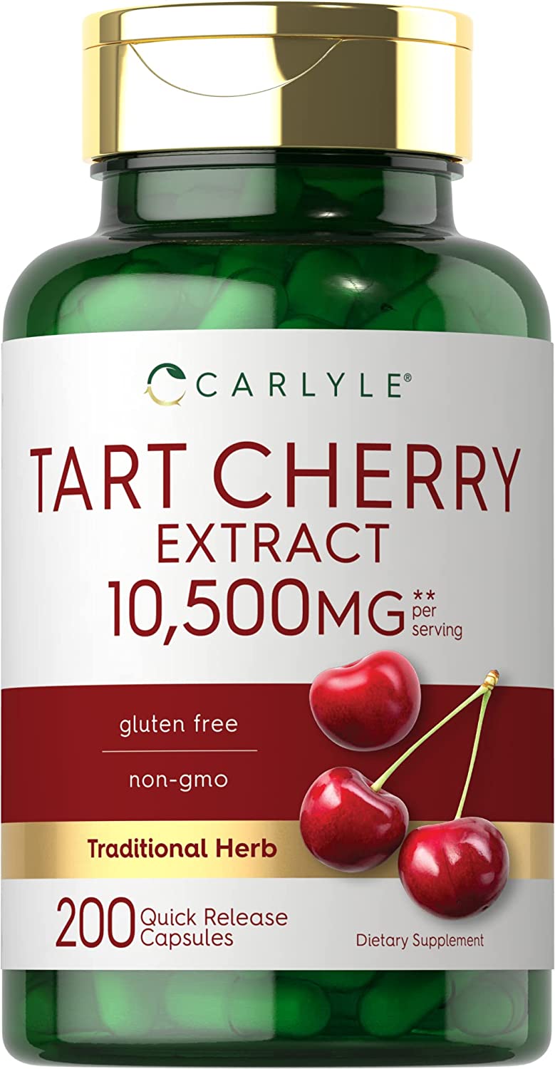 Carlyle Tart Cherry Capsules | 10,500mg | 200 Pills | Max Potency | Tart Cherry Juice Extract