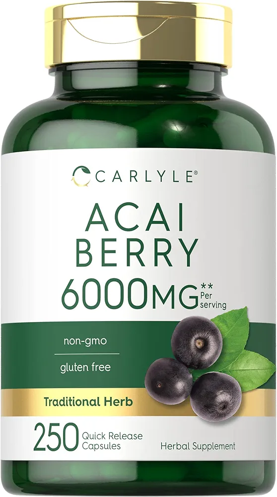 Carlyle Acai Berry Capsules 6000mg | 250 Count