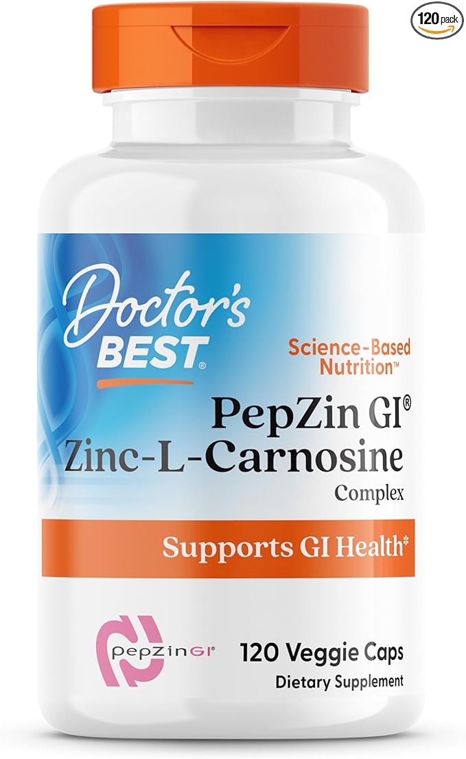 Doctor’s Best PepZin GI | Zinc-L-Carnosine | 120 Capsules