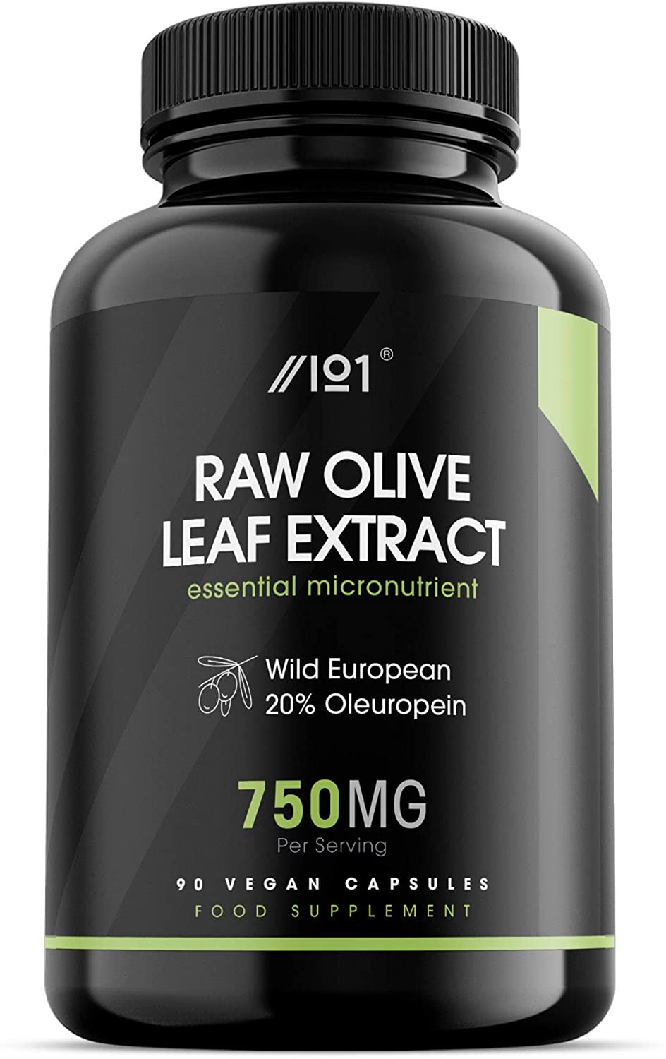 ALPHA01 Olive Leaf Extract Capsules – 11,250mg – Wild European 20% Oleuropein (750mg 1:15 Extract), 90 Vegan Capsules – No Additives — Non-GMO, Gluten Free. مستخلص أوراق الزيتون الخام 750 مجم للجرعة ، 90 كبسولة نباتية