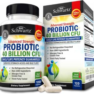 BioSchwartz Daily Probiotic Supplement with 40 Billion CFU |120 Capsules