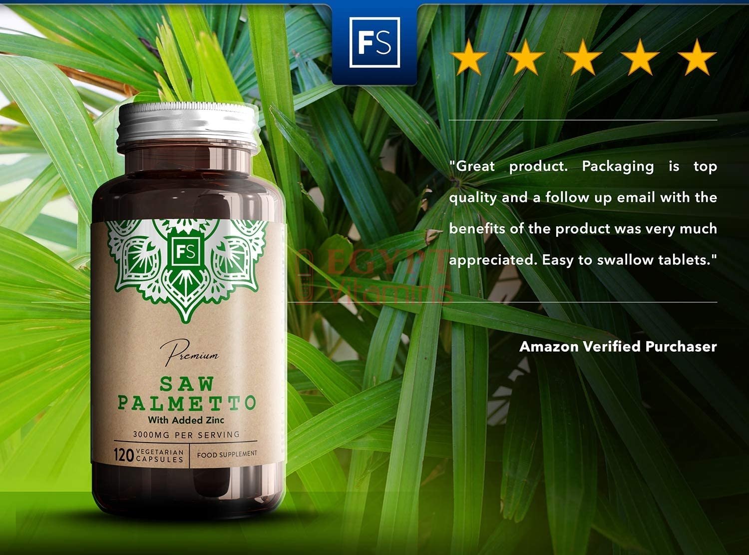 Focus Saw Palm Extract High Dose Capsules (Saw Palmetto) – 3000 mg 20:1 Extract with Zinc – 120 Vegan Capsules | For Healthy Prostate & Hormonal Balance in Men منشار بالميتو عالى جرعة 3000 مجم استخلاص 1: 20 مع الزنك ، لصحة البروستاتا و لحفظ التوازن الهرمونى للرجال ، 120 كبسولة نباتية - الصورة 7