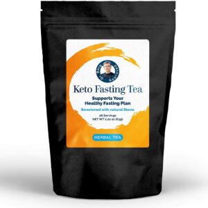 Dr. Berg’s Keto Fasting Tea (Sweetened) Caffeine-Free – Appetite Suppressant Rooibos Herbal Slimming Drink Mix Teas – Help Reduce Hunger, Metabolism & Energy Support – Dietary Supplement