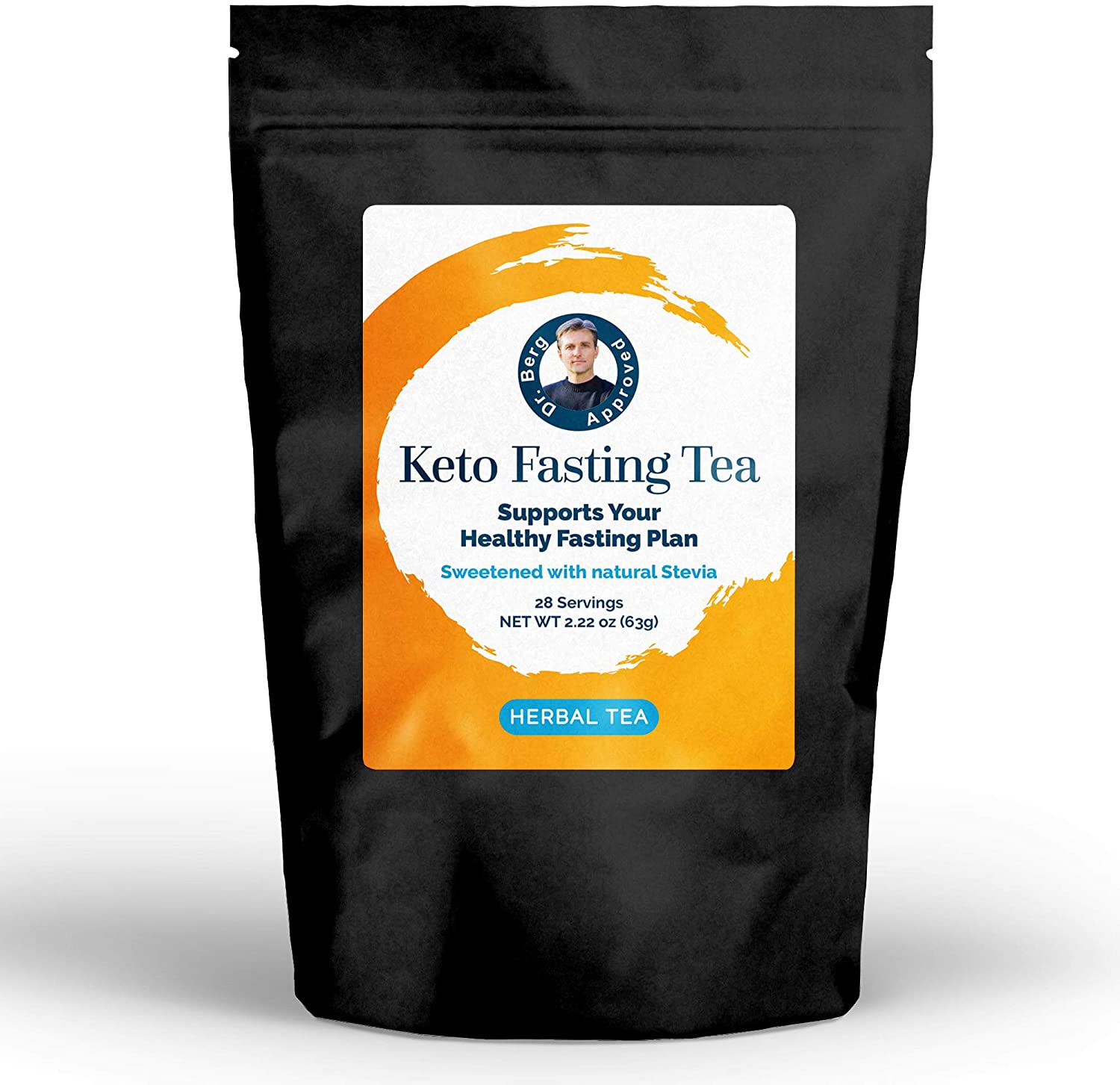 Dr. Berg’s Keto Fasting Tea (Sweetened) Caffeine-Free – Appetite Suppressant Rooibos Herbal Slimming Drink Mix Teas – Help Reduce Hunger, Metabolism & Energy Support – Dietary Supplement