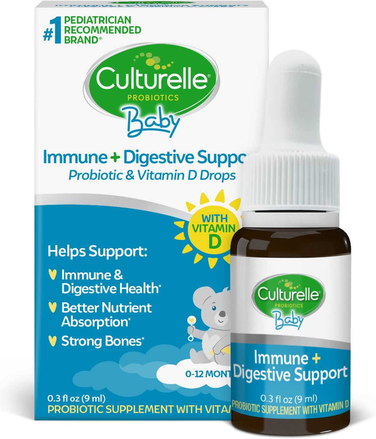 Culturelle Baby Probiotic Drops + Vitamin D | For Infants 0-12m