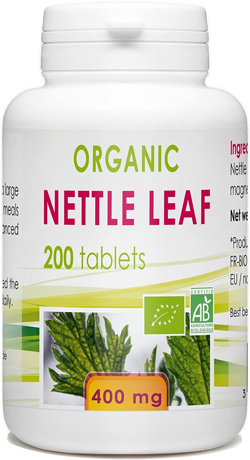 Bio Atlantic Nettle Leaf Organic – 200 tablets – 400mg مسحوق نبات أوراق القراص العضوية 400 مجم، 200 حباية نباتية، محارب للشيخوخه وتجاعيد ويجدد الشباب