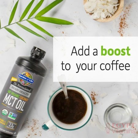 Garden of Life Dr. Formulated Brain Health 100% Organic Coconut MCT Oil 32 fl oz Unflavored, 13g MCTs, Keto & Paleo Diet Friendly Body & Brain Fuel, Certified Non-GMO Vegan & Gluten Free, Hexane-Free جاردين اوف لايف ، زيت م س ت من جوز الهند العضوى 100%، لصحة المخ ووقود سريع للجسم والمخ ، 946 مل - الصورة 26