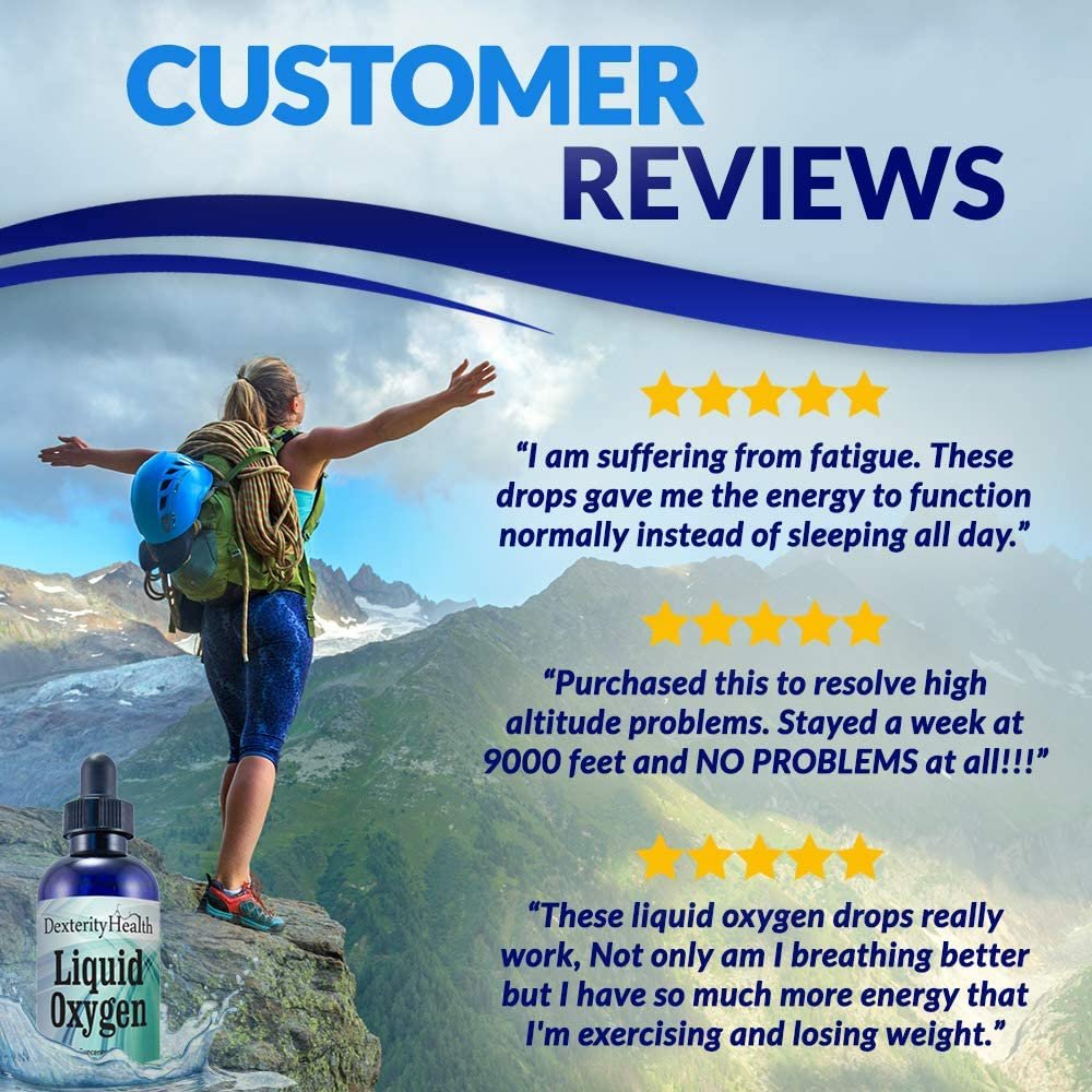 Dexterity Health Gotas de oxígeno líquido de 4 oz. Botella con gotero, vegana, totalmente natural y 100% estéril, mezcla patentada de compuestos ricos en oxígeno, gotas de oxígeno líquido estabilizadas - الصورة 7