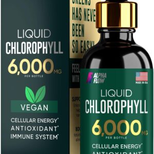 Chlorophyll Liquid Drops 6000 mg – Premium Liquid Chlorophyll & Organic Supplement – All-in-One Antioxidant for Immune Boost, Energy Increase, Digestion Support & Fast Detox – Non-GMO, Veganقطرات سائل كلوروفيل 6000 مجم كلوروفيل سائل ممتاز ومكملات عضوية – الكل في واحد مضاد للأكسدة لتعزيز المناعة وزيادة الطاقة ودعم الهضم وإزالة السموم السريعة – غير معدلة وراثياً ونباتي