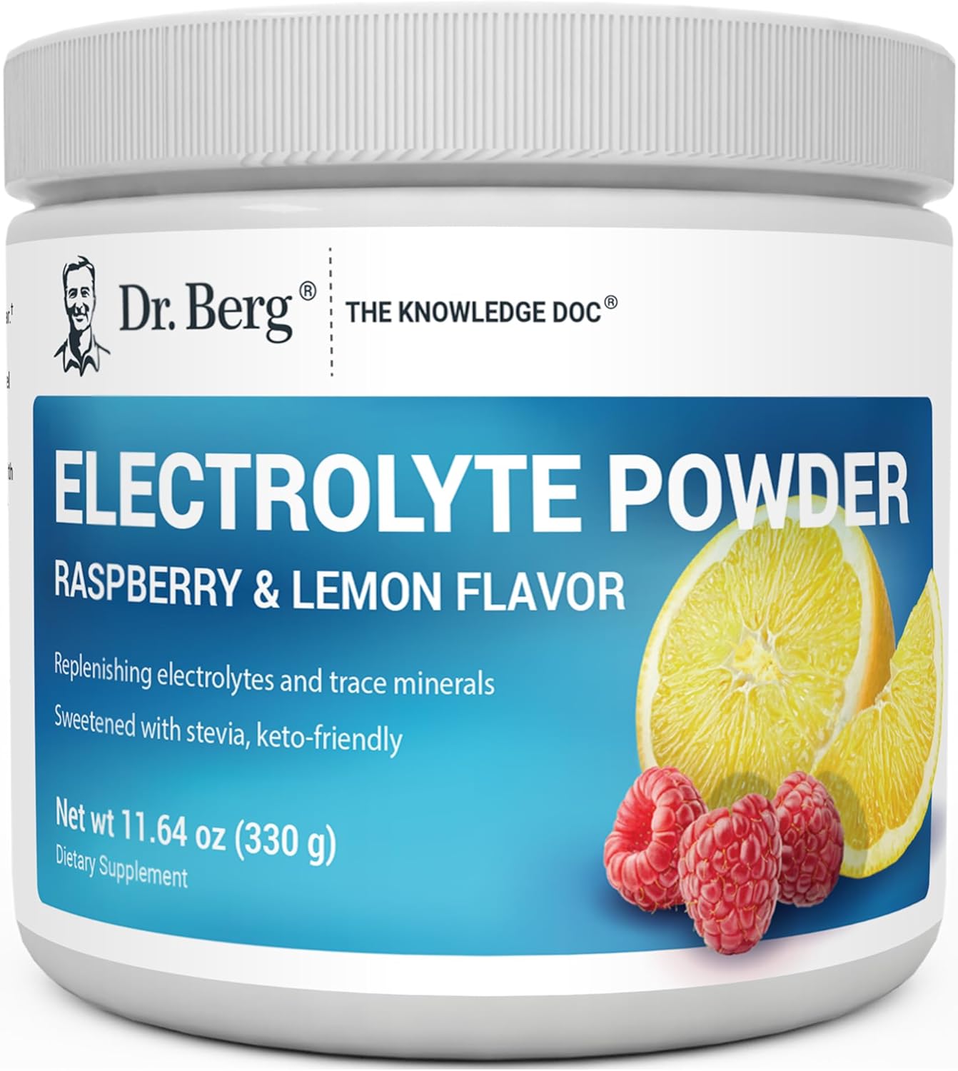 Dr. Berg’s Electrolyte Powder | Raspberry Lemon Flavor | 50 Servings