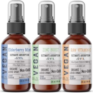 GIVOL immunity Pack Liquid Vitamins (Pack of 3) Zinc Picolinate, L-Ascorbic Acid & Berry of Sambucus NIGRA- Natural Immune System Support – Vitamin C, Elderberry & Zinc- Vegan Non-GMO Gluten-Free