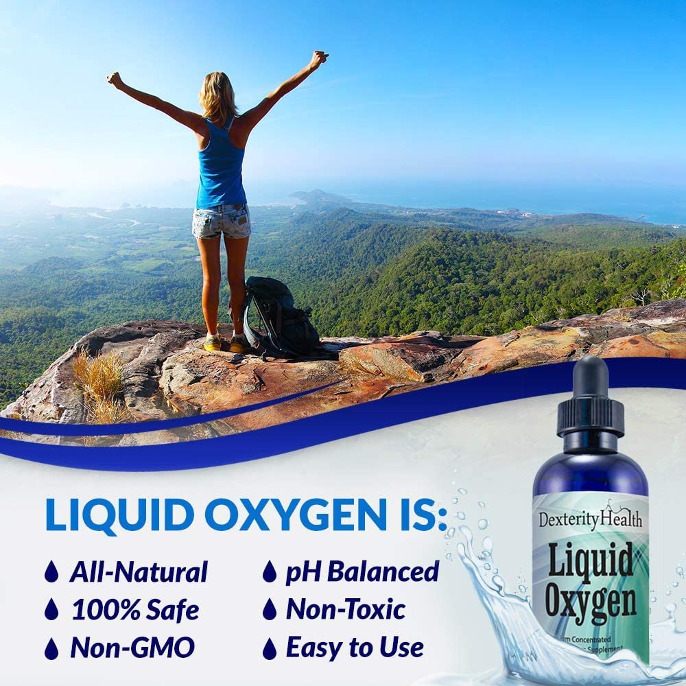 Dexterity Health Gotas de oxígeno líquido de 4 oz. Botella con gotero, vegana, totalmente natural y 100% estéril, mezcla patentada de compuestos ricos en oxígeno, gotas de oxígeno líquido estabilizadas - الصورة 11