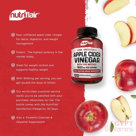 Apple Cider Vinegar Capsules with The Mother – 120 Vegan ACV Pills – Best Supplement for Healthy Weight Loss, Diet, Keto, Digestion, Detox, Immune – Powerful Cleanser & Appetite Suppressant Non-GMO - الصورة 23