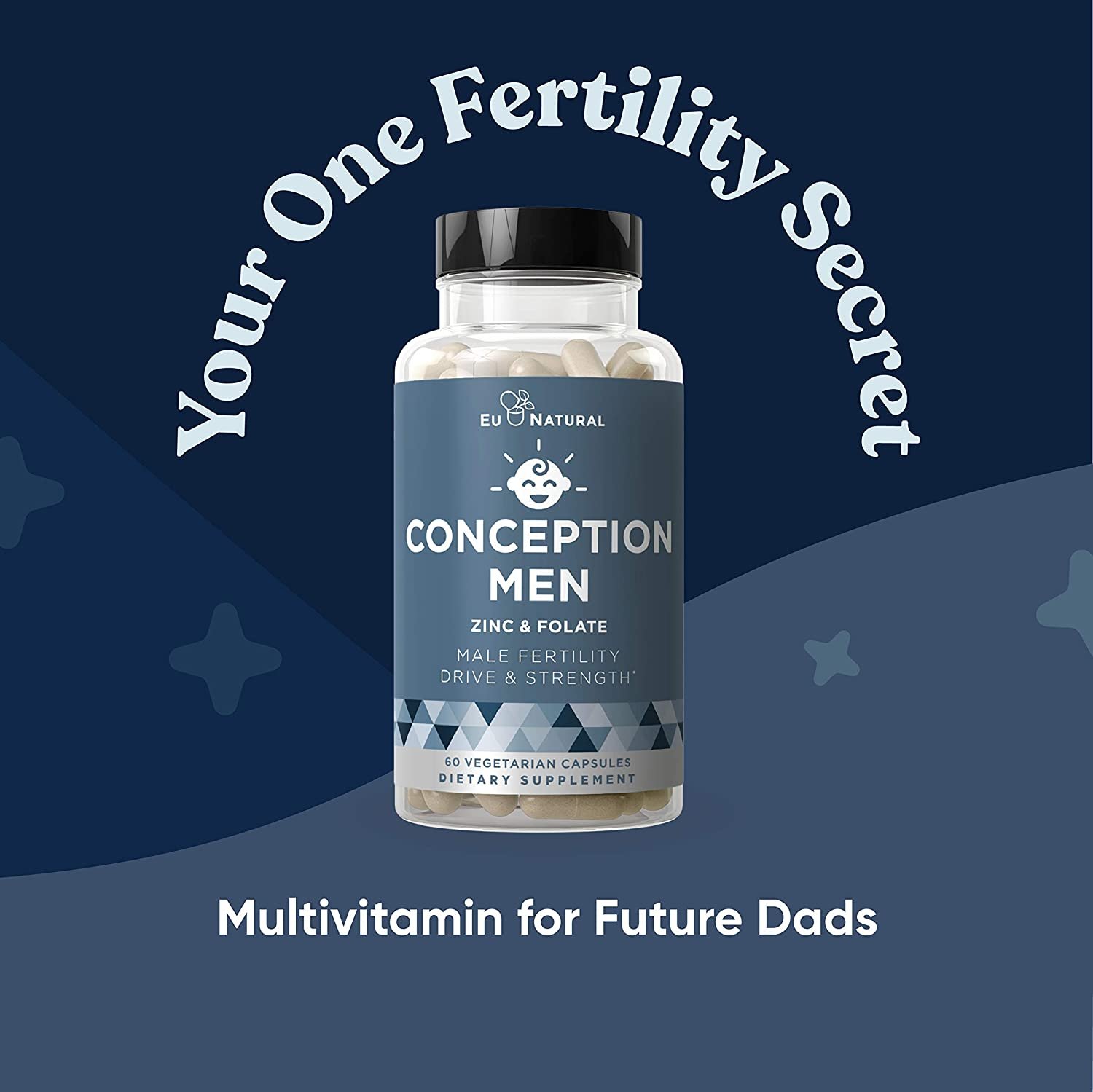 Eu Natural Conception Men Fertility Vitamins – Male Optimal Count, Motility Strength, Healthy Volume Production – Zinc, Folate, Ashwagandha Pills – 60 Vegetarian Soft Capsules فيتامينات الخصوبة للرجال ، مع الزنك وحمض الفوليك والأشواجندا ، لزيادة الخصوبة ، و تحسين الصحة الإنجابية ، 60 كبسولة نباتية - الصورة 5