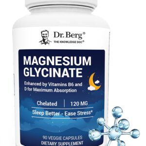Dr. Berg Magnesium Glycinate for Sleep & Stress Relief | 90 Caps