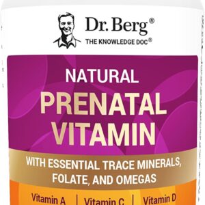 Dr. Berg Natural Prenatal Vitamins | Whole-Food Nutrient Matrix & Folate Support | 60 Capsules