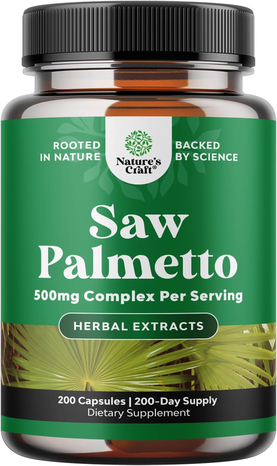 Extra Strength Saw Palmetto Extract 500mg – DHT Blocker for Hair & Prostate | 200 Capsules