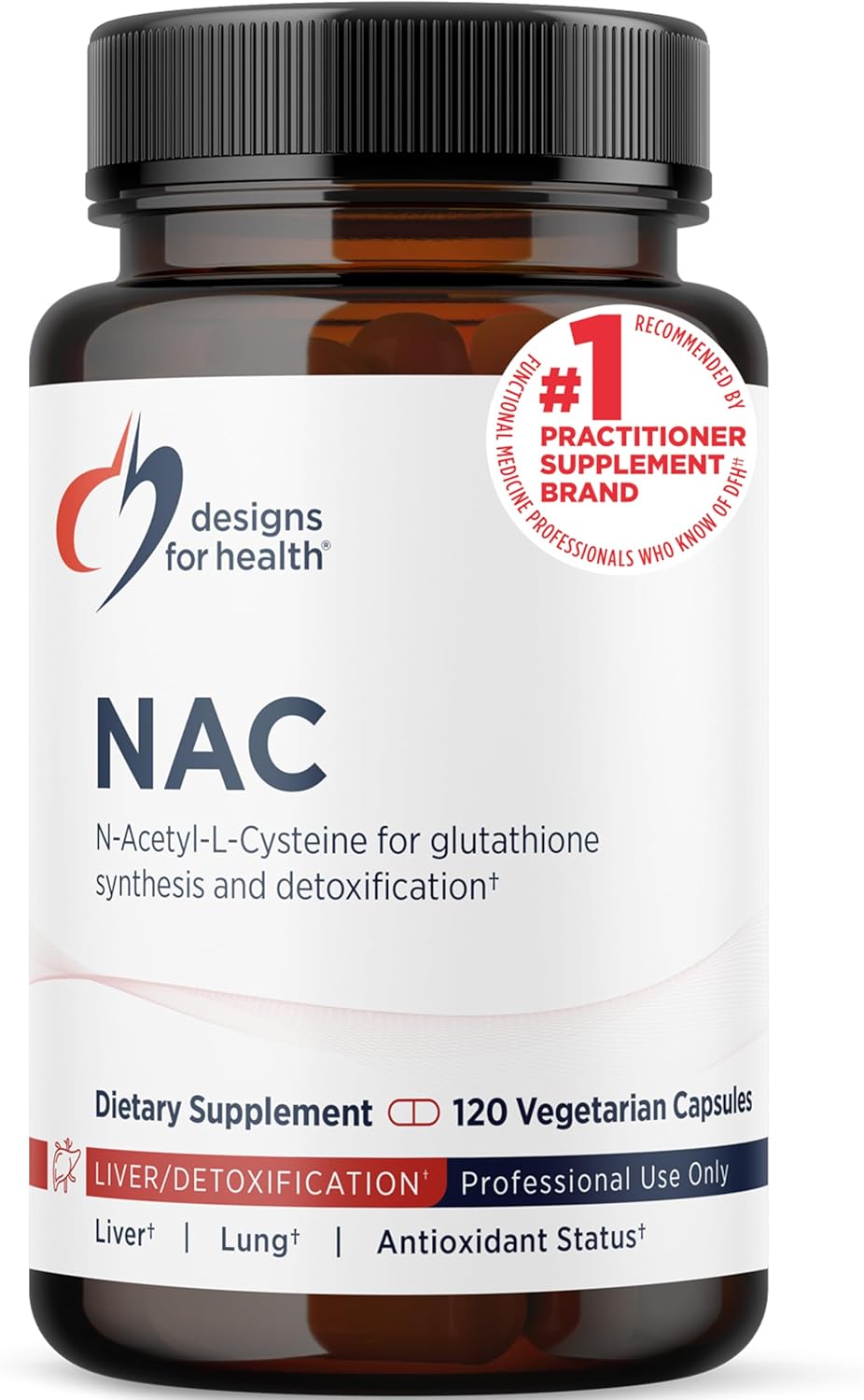Designs for Health NAC 900mg | 120 Capsules | Immune & Detox