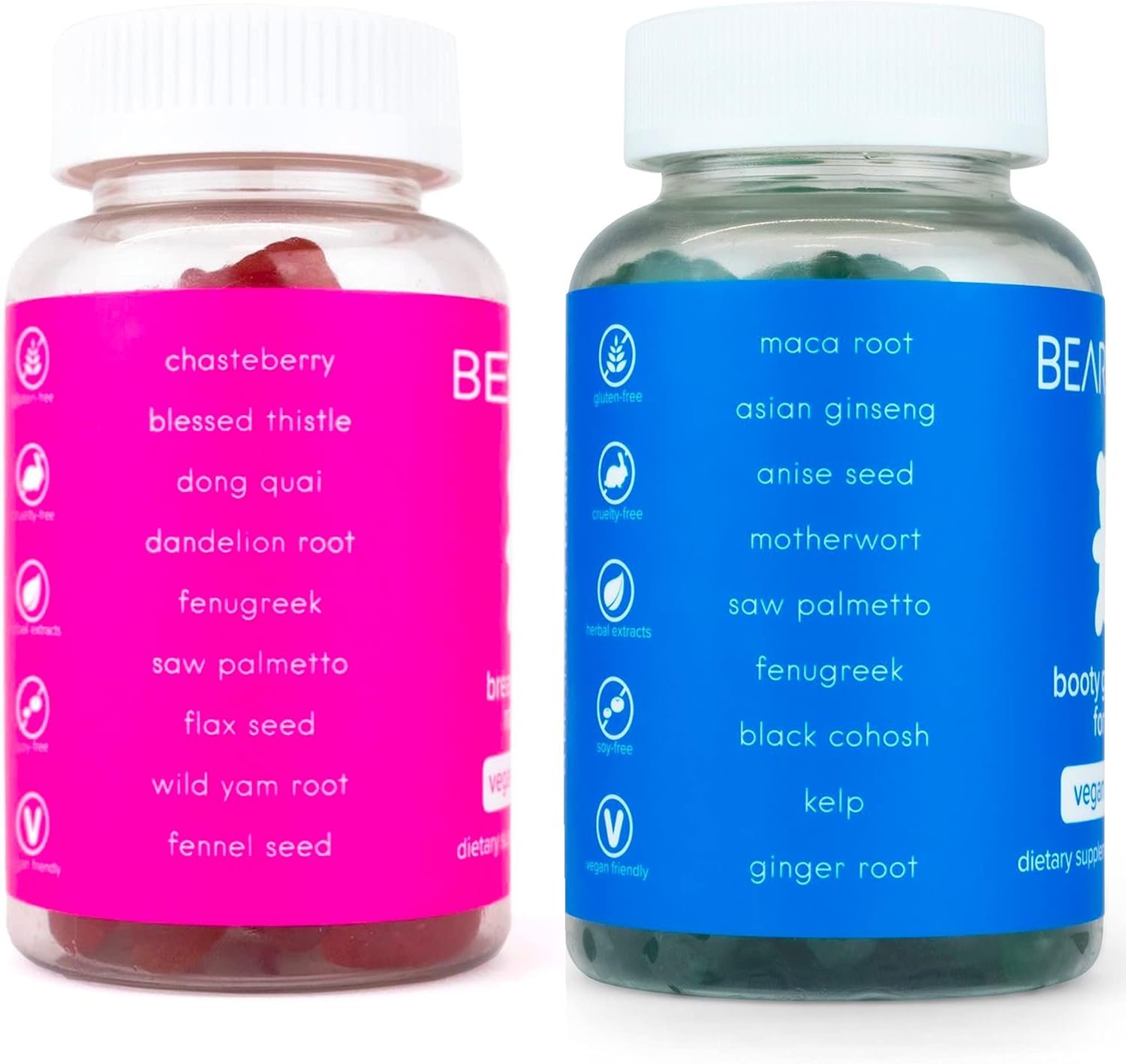 BEARVANA Top & Peach Support Combo Pack Gummies for Women | 9 Herbal Extracts Including Fenugreek, Maca & Fennel | Essential Vitamins | Berry Flavor | 2-Pack (120 Gummies) - الصورة 7