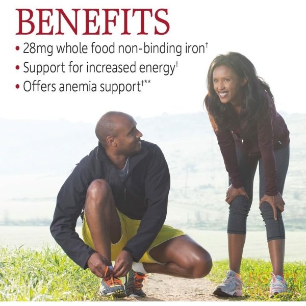 Garden of Life Vitamin Code Iron Supplement, Healthy Blood – 60 Vegan Capsules, 28g Iron, Vitamins B, C, Trace Minerals, Fruit Veggies & Probiotics, Iron Supplements for Women Energy & Anemia Support جاردن اوف لايف فيتامين كود لصحة الدم حديد وفيتامين ب وفيتامين سي ومعادن ومستخلص الفاكهه العضوية والبروبيوتك لدعم الطاقة ولعلاج فقر الدم 60 كبسولة نباتية - الصورة 12