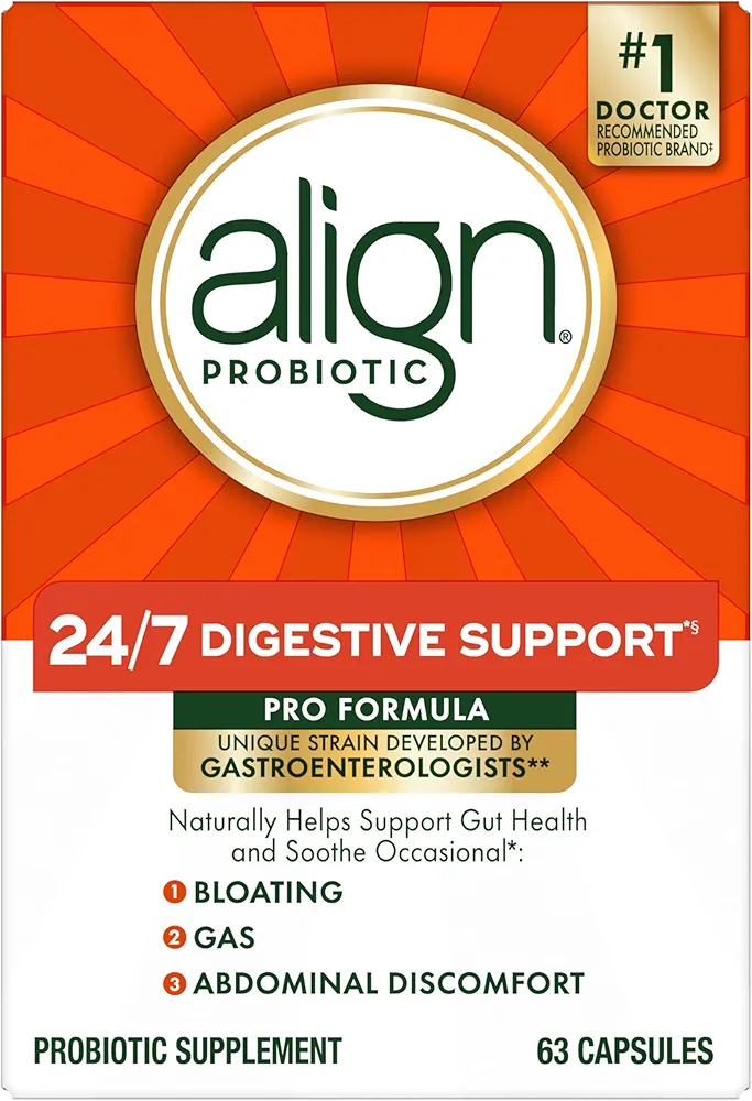 Align Probiotic Pro Formula | Bloating & Gas Relief | 63 Capsules