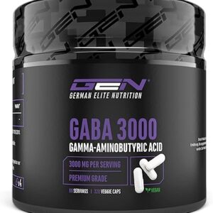 German Elite Nutrition | GABA 3000 – 320 Capsules of 750 mg Gamma Aminobutyric Acid