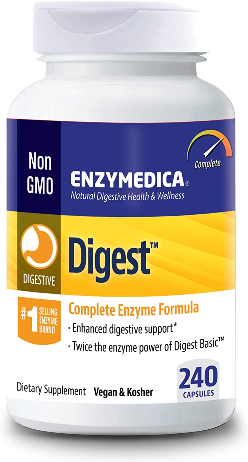 Enzymedica Digest, Complete Enzyme Formula for Everyone’s Digestive Health, with Full Range of Enzymes for Everyday Diets, 240 Capsules