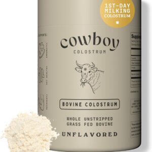 Cowboy Colostrum – Grass Fed Bovine Colostrum Powder for Leaky Gut Support | Unflavored, 40 Servings