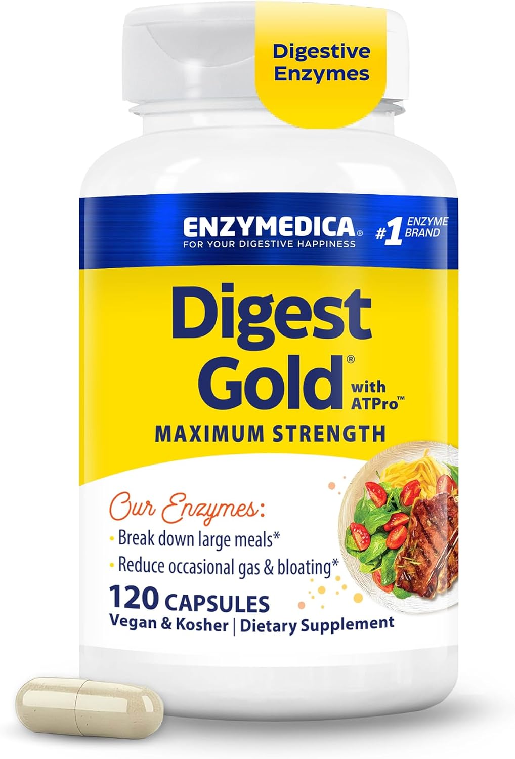 Enzymedica Digest Gold | Advanced Enzyme Formula | 120 Capsules