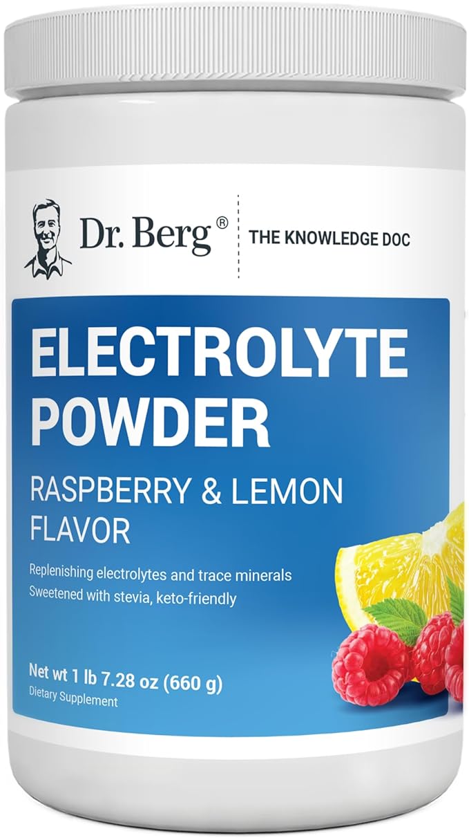 Dr Berg Electrolyte Powder Raspberry & Lemon 100 Servings