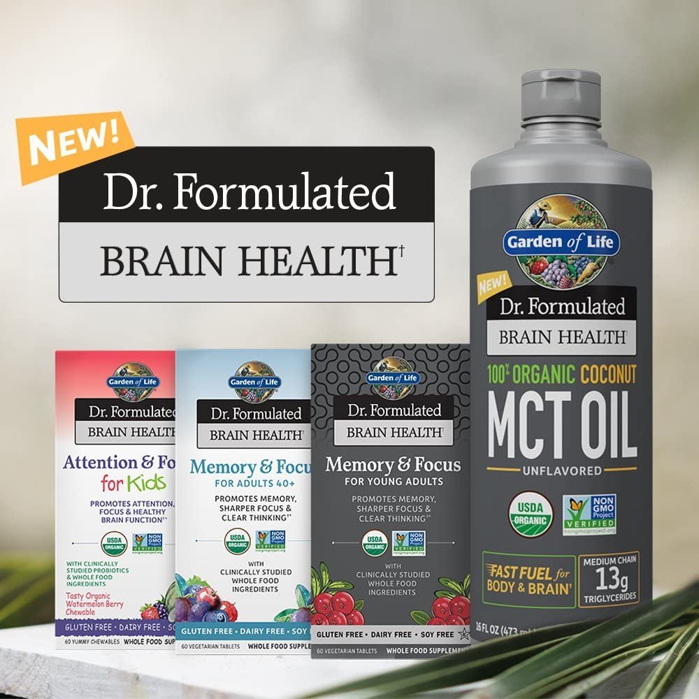 Garden of Life Dr. Formulated Brain Health 100% Organic Coconut MCT Oil 32 fl oz Unflavored, 13g MCTs, Keto & Paleo Diet Friendly Body & Brain Fuel, Certified Non-GMO Vegan & Gluten Free, Hexane-Free جاردين اوف لايف ، زيت م س ت من جوز الهند العضوى 100%، لصحة المخ ووقود سريع للجسم والمخ ، 946 مل - الصورة 7