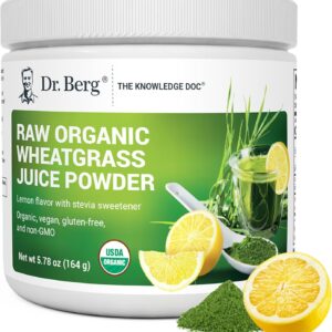 Dr. Berg’s Raw Wheatgrass Juice Powder (Lemon Flavor) – 164 Grams