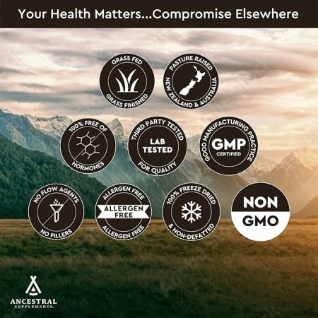 Ancestral Supplements Grass Fed Beef Heart Supplement, 3300mg, CoQ10 Supplement with Grass Fed Beef Liver, Supports Energy, Immune, Heart and Mitochondrial Health, Non GMO, 180 Capsules - الصورة 16