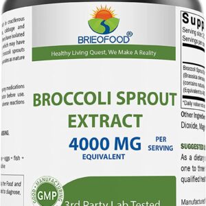 Brieofood Broccoli Sprout Extract 4000mg Serving – 240 Capsules