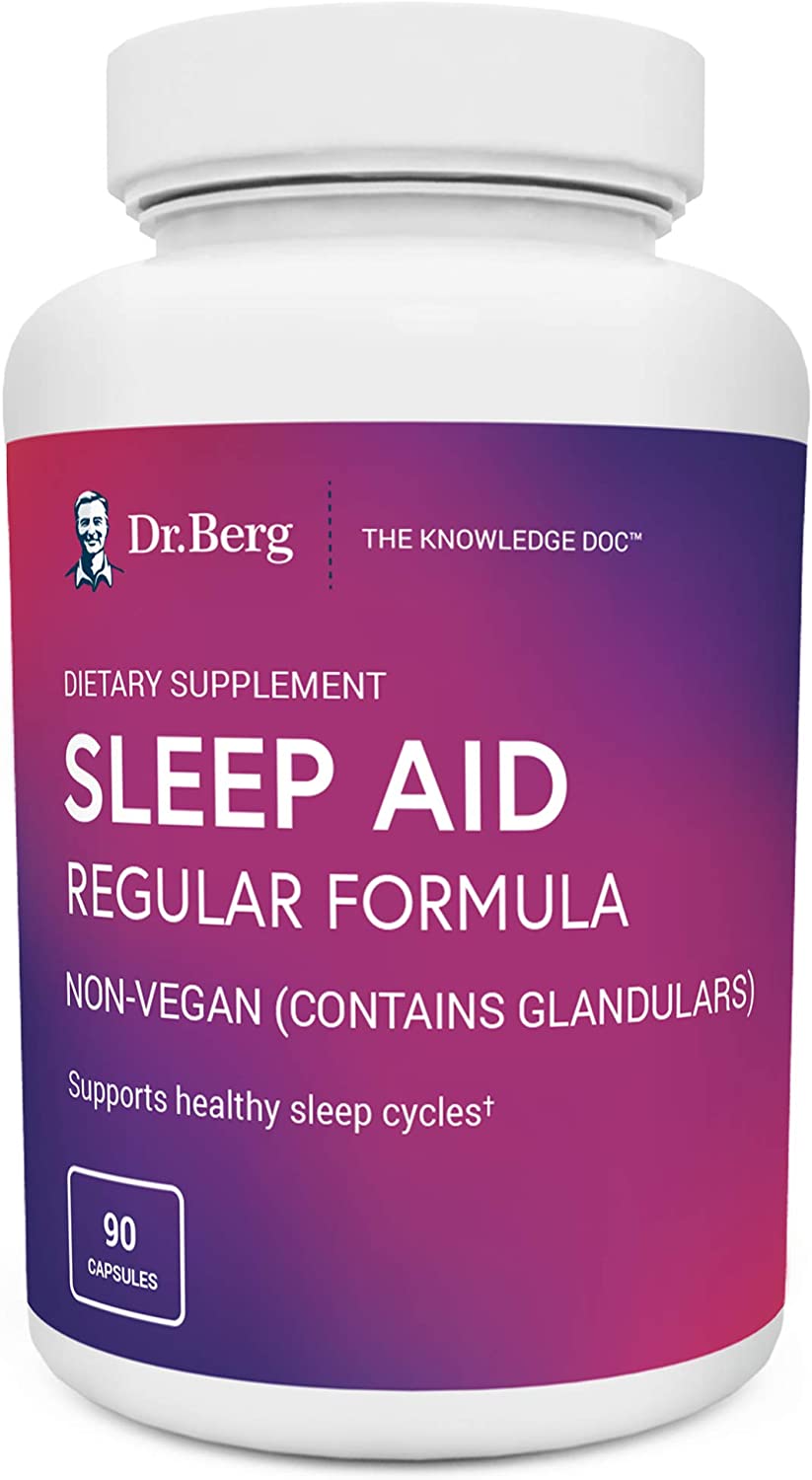 Dr. Berg’s Sleep Aid, support regular sleep, 90 Capsules دكتور بيرج ، مساعد النوم،مكونات طبيعية، 90 كبسولة