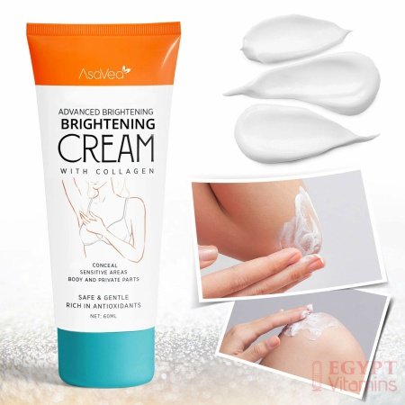 AsaVea Whitening Cream for Armpits, Intimate Parts, Between Legs – with Collagen – Effective Lightening Cream – Brightens, Nourishes, Moisturizes Underarm, and Bikini Area كريم التفتيح بالكولاجين ، لتفتيح وترطيب تحت الابط وبين الارجل - الصورة 14